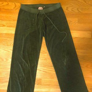 Juicy Couture Dark Green Velour Sweatpants